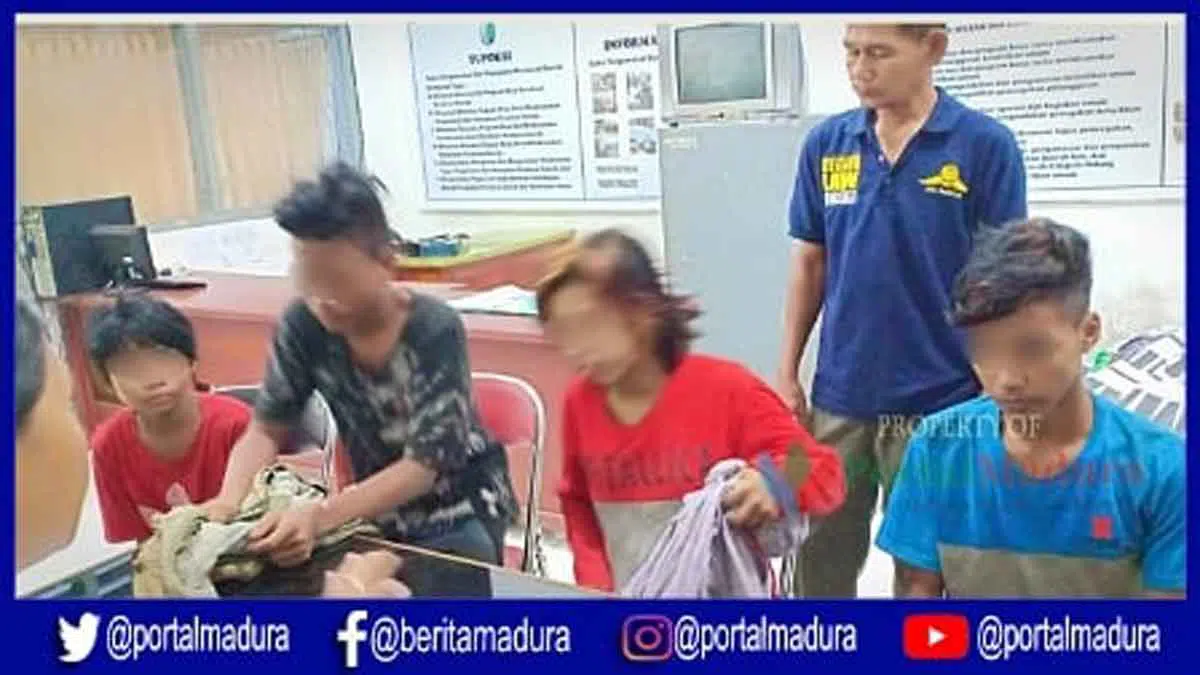 Satu Wanita, 4 Anak Punk Diamankan di Traffic Light Sampang