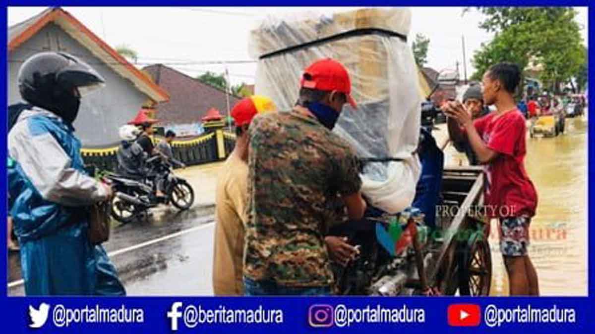 Banjir Blega Bangkalan Mulai Surut