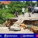 Gorong-gorong Penghubung Antar Desa di Pantura Pamekasan Ambles