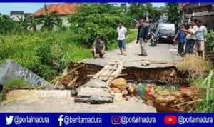 Gorong-gorong Penghubung Antar Desa di Pantura Pamekasan Ambles