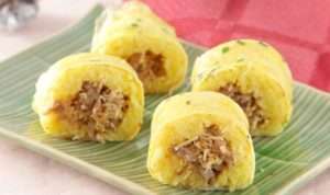 Resep Ketan Kuning Gulung Daging untuk Sarapan Pagi, Maknyus