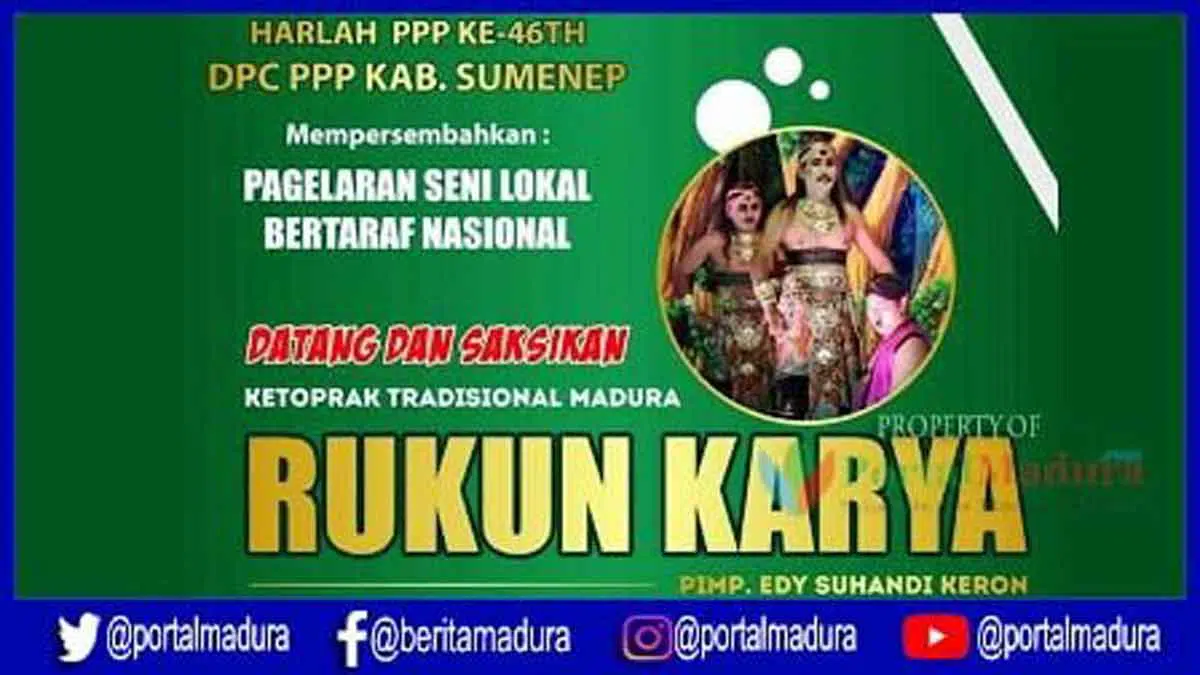 Gratis! Malam Ini Rukun Karya Bersama PPP di Lapangan Giling Sumenep