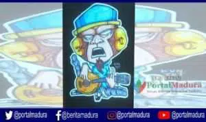 Drawing Monyet Bergitar Lambang Penolakan RUU Permusikan dari Madura