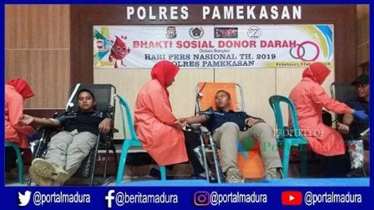 Aksi Donor Darah Warnai Peringatan HPN 2019 di Pamekasan