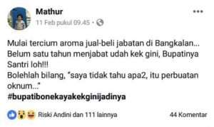 Akun Facebook Mathur Diadukan ke Polres Bangkalan