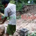 Tebing Setinggi 25 Meter Longsor, Batu Nisan Hanyut ke Sungai Gadu Barat Sumenep