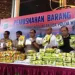 Polisi Musnahkah 123 Kilogram Sabu dan 92 Ribu Butir Ekstasi
