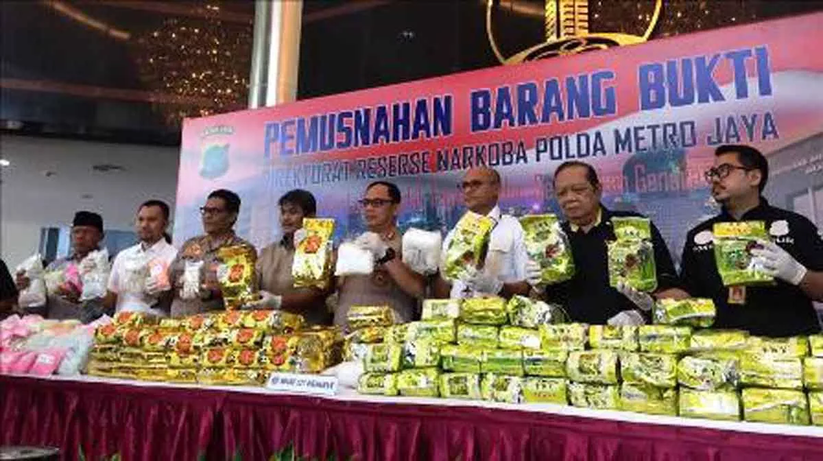 Polisi Musnahkah 123 Kilogram Sabu dan 92 Ribu Butir Ekstasi