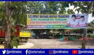 Pamekasan Bertabur Spanduk Jokowi-Makruf Sambut Kedatangan Capres Prabowo
