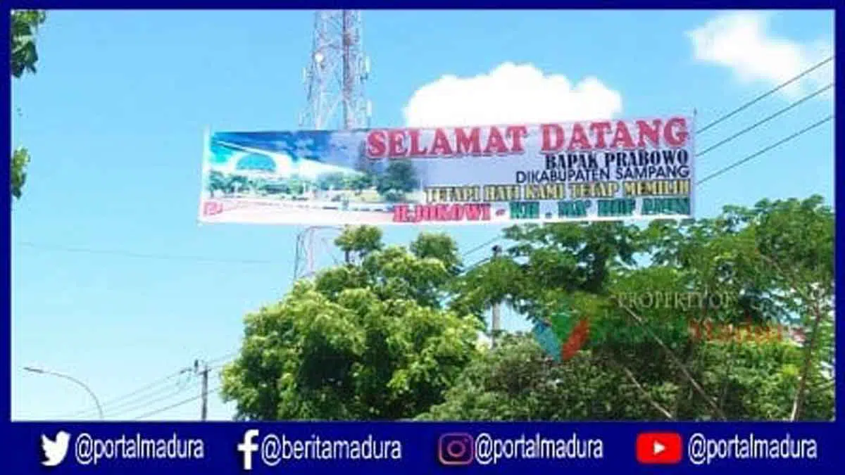 Di Madura, Prabowo Disambut Spanduk Bertuliskan 'Tetapi Hati Kami Tetap Memilih Jokowi-Ma'ruf'