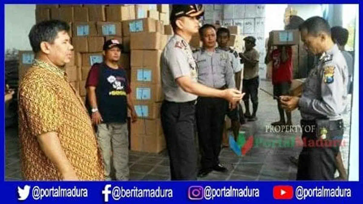 Surat Suara Pemilu 2019 di Pamekasan Dijaga Ketat Polisi