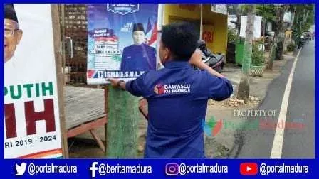 Caleg di Pamekasan Tetap Mokong Pasang APK di Area Terlarang