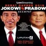 Debat Keempat Pilpres 2019, Jokowi vs Prabowo Malam Ini, Link Live Streaming