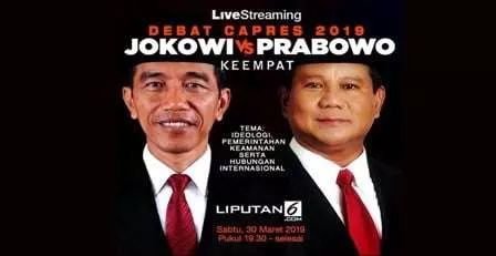 Debat Keempat Pilpres 2019, Jokowi vs Prabowo Malam Ini, Link Live Streaming