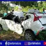 Laka Sendiri, Avanza Putih Ini Milik Warga Sumenep Hancur di Pamekasan
