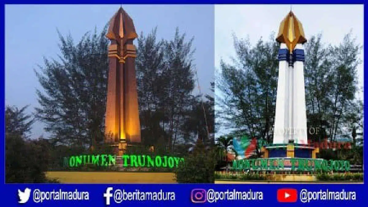 Tuai Kritikan, Warna Cat Tugu Monumen Trunojoyo Diubah Atas Perintah Bupati Sampang