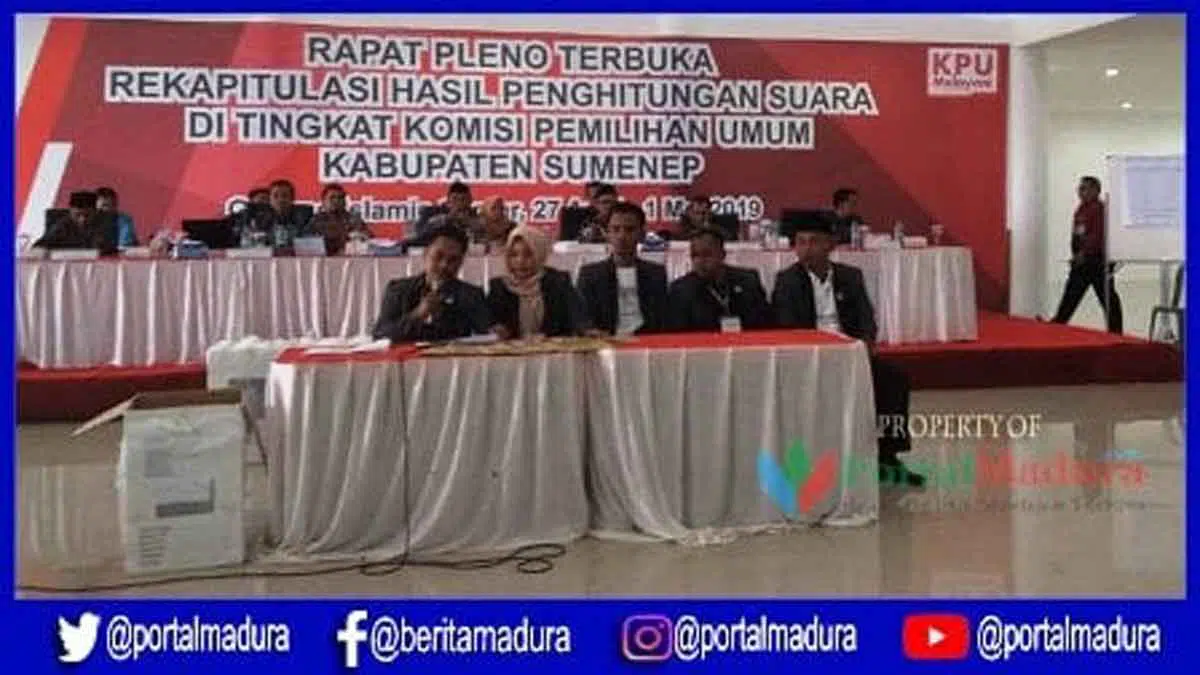 KPU Sumenep Mulai Rekapitulasi Suara Tingkat Kabupaten