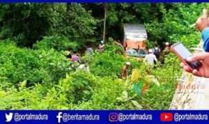 Mobil Box Terjun ke Jurang di Ponjuk Pamekasan, Kernet Hilang