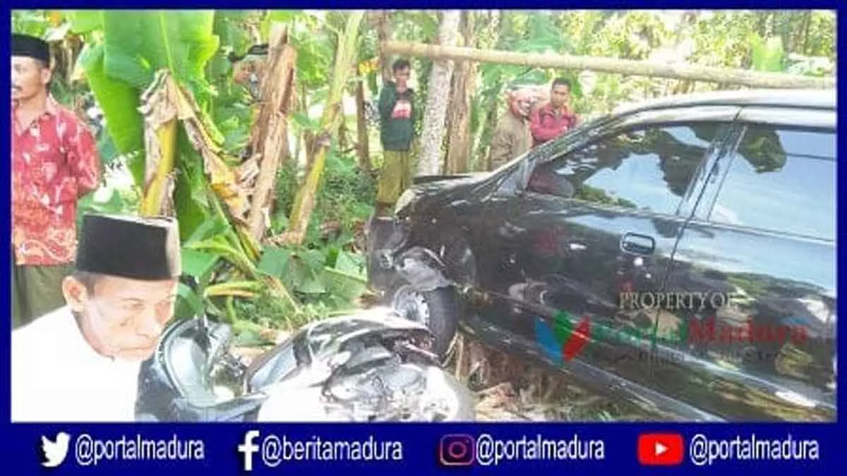 Diduga Sopir Ngantuk, Avanza Hantam Dua Motor di Sumenep