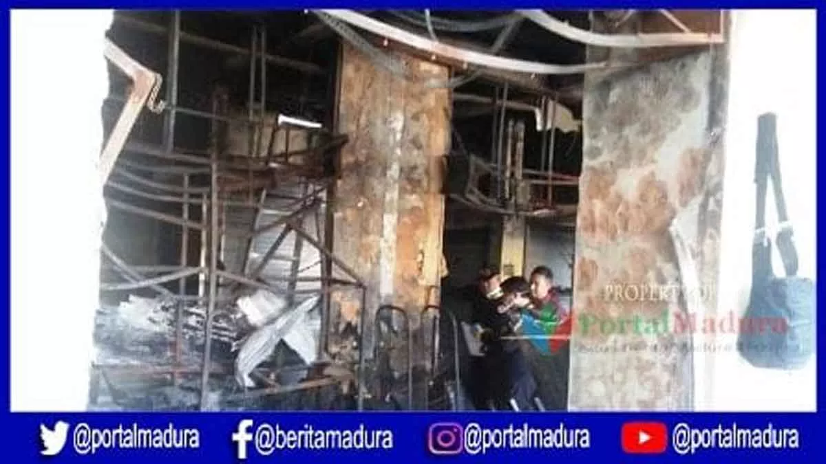 Tim Labfor Polda Jatim Selidiki Penyebab Kebakaran Pasar Anom Baru Sumenep
