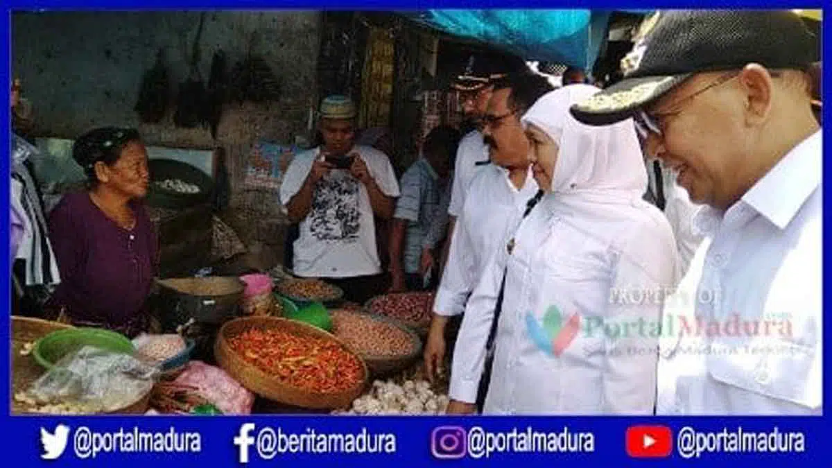 Pastikan Stok Bahan Pangan, Gubernur Jatim Pantau Pasar Anom Sumenep