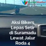 Viral Aksi Bikers Lepas Setir di Suramadu Lewat Jalur Roda 4