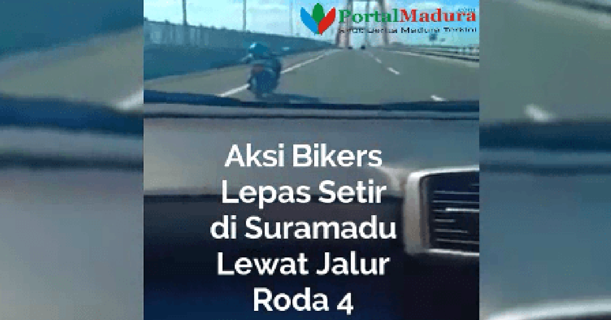 Viral Aksi Bikers Lepas Setir di Suramadu Lewat Jalur Roda 4