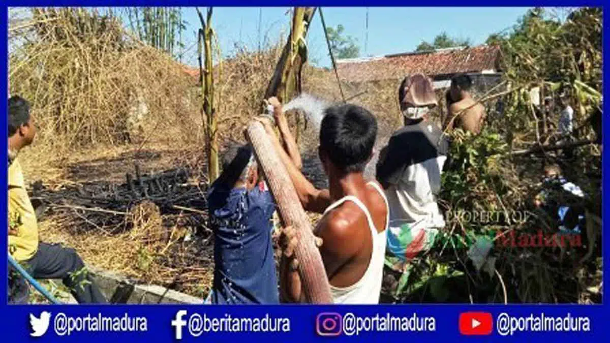 Kebakaran Lahan Bambu Nyaris Menjalar ke Rumah Warga