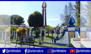 DLH Bersihkan Pagar Besi Taman Monumen Trunojoyo Sampang