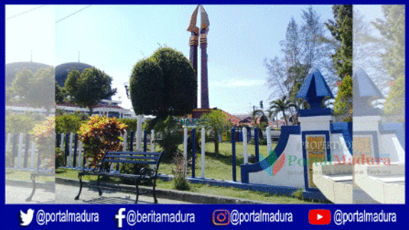 DLH Bersihkan Pagar Besi Taman Monumen Trunojoyo Sampang