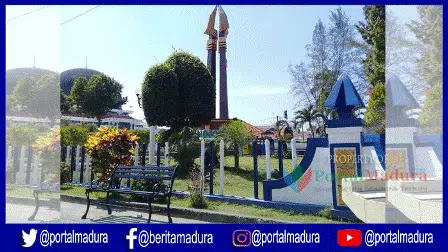 DLH Bersihkan Pagar Besi Taman Monumen Trunojoyo Sampang