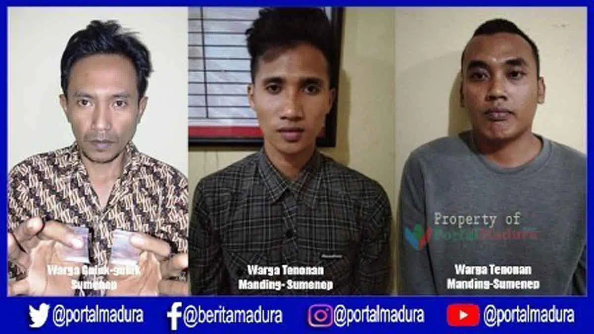 Tiga Warga Sumenep Diringkus Polisi di Dua TKP