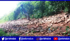Warga Desa Lesong Laok Pamekasan Keluhkan Jalan Rusak
