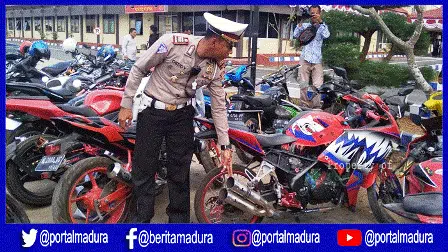 Kesadaran Lalin Warga Sumenep Minim, 80 Knalpot Brong Diamankan