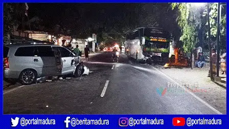 Toyota Innova vs Bus Pariwisata, PNS Sumenep Meninggal Dunia
