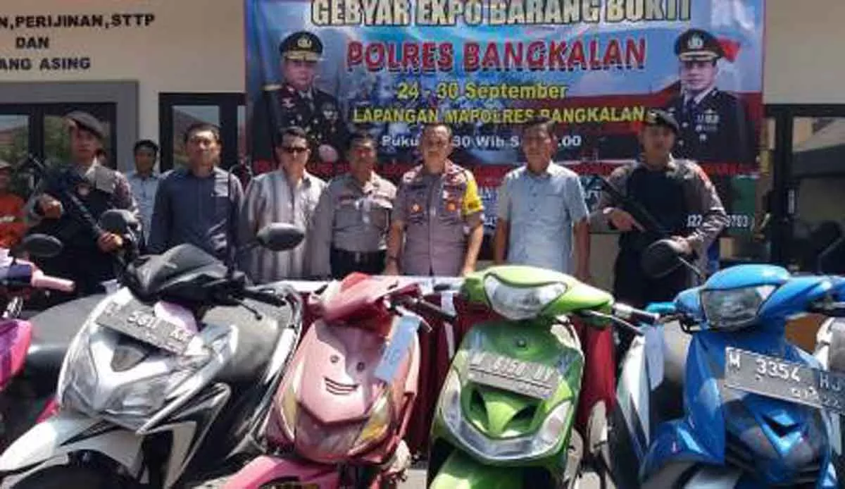 Polres Bangkalan Gelar ‘Gebyar Expo’ Barang Bukti 15 Unit Ranmor