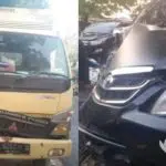 Truk Boks Hantam Toyota Avanza di Aengpanas Sumenep