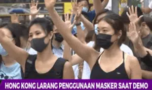 Demonstran Gunakan Masker Ditangkap