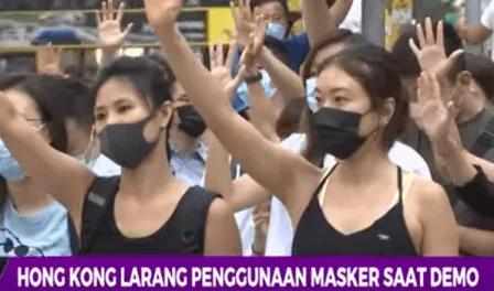 Demonstran Gunakan Masker Ditangkap