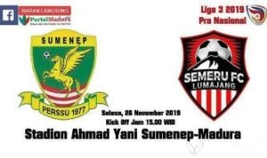 Perssu Sumenep vs Semeru FC, Duel Balas Dendam Live 15.00 WIB
