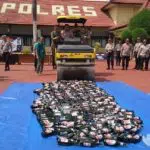 Ratusan Botol Miras Hasil Operasi Cipta Kondisi Aman Semeru 2019 Dimusnahkan