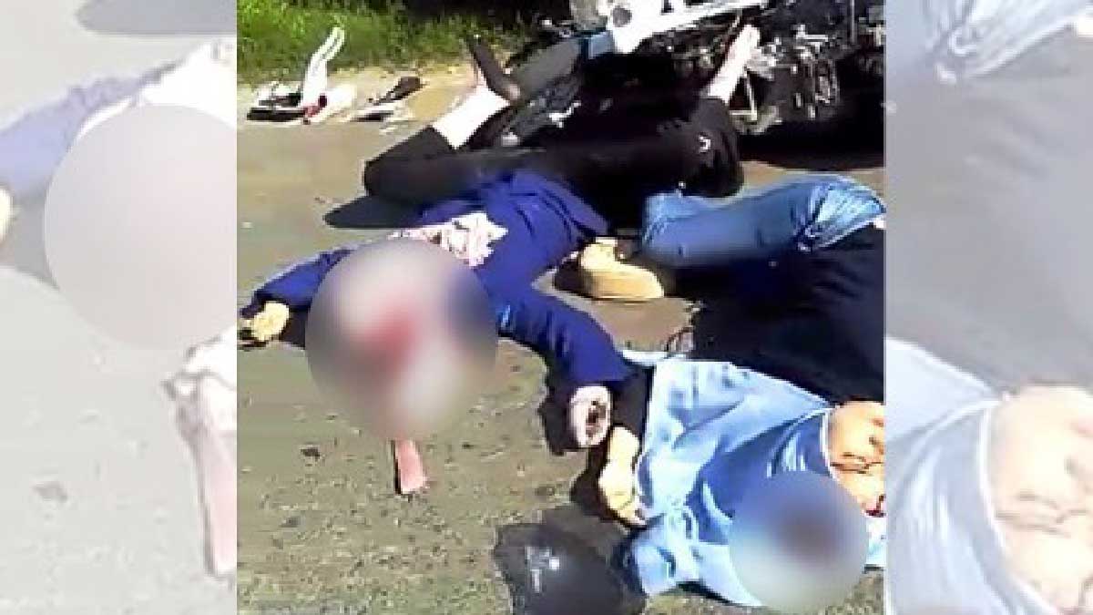 Viral, Kondisi Tragis Pemotor Wanita Tabrakan di Pamekasan