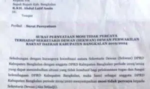 Beredar Surat Pernyataan Mosi Tidak Percaya Terhadap Sekwan