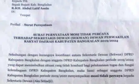 Beredar Surat Pernyataan Mosi Tidak Percaya Terhadap Sekwan
