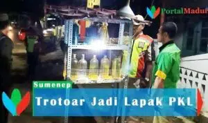 Trotoar dan di Atas Saluran Air Jadi Lapak PKL, Siap-siap Dibongkar Satpol PP Sumenep