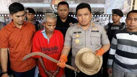 Cekcok Rumput Mengering, Kakek Usia Senja Nekat Bacok Kerabat Sendiri