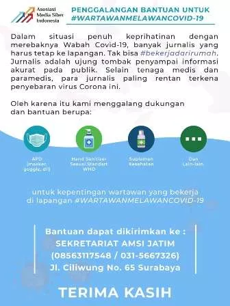 Amsi Jatim Galang Pengadaan Alat Pelindung Diri Bagi Wartawan - Portalmadura.com AMSI Jatim Galang Pengadaan Alat Pelindung Diri Bagi Wartawan