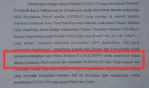 Ulama Pesantren Minta Madura Lockdown