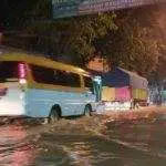 Dini Hari Sungai Blega Meluap, Hati-hati Bagi Pengguna Jalan Nasional