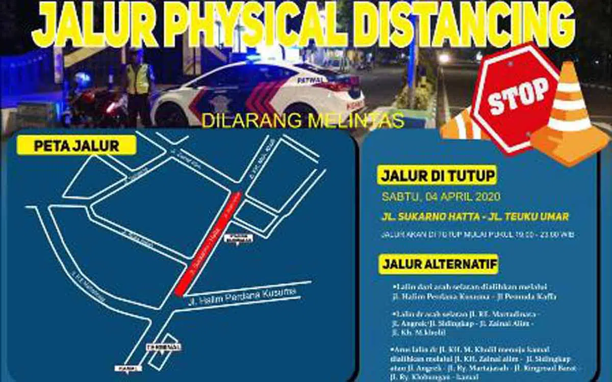 Physical Distancing, Malam Ini Jalur Protokol Bangkalan Ditutup 4 Jam